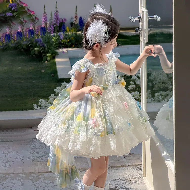 女童洛丽塔公主裙2026新款洋气宝宝礼服蓬蓬裙儿童夏装超仙连衣裙