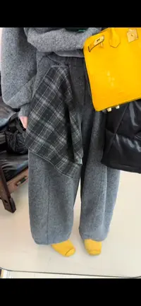 李豆儿定制设计版宽松糯糯呢子老爹裤