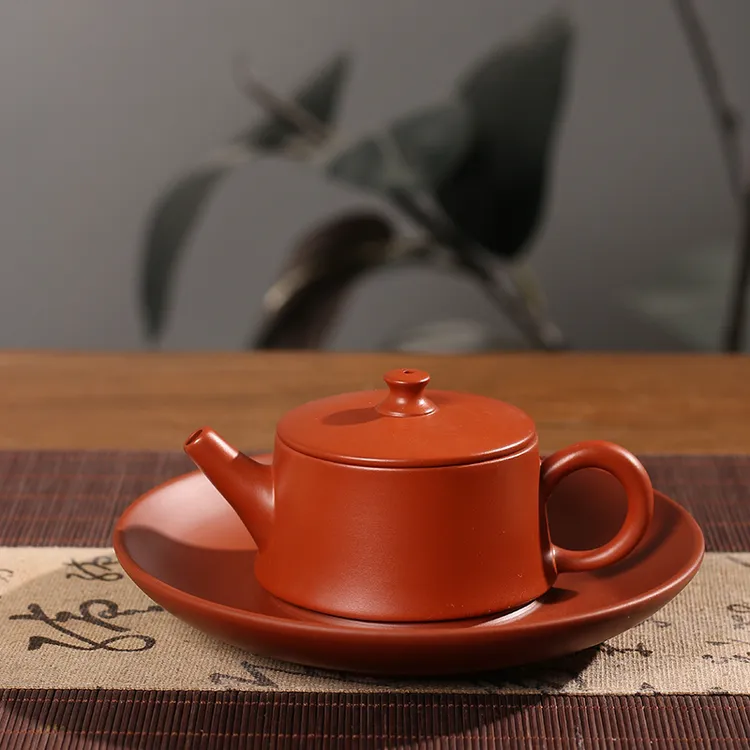 潮州原矿朱泥大口云柱壶小容量110ml工夫茶壶家用泡茶茶具