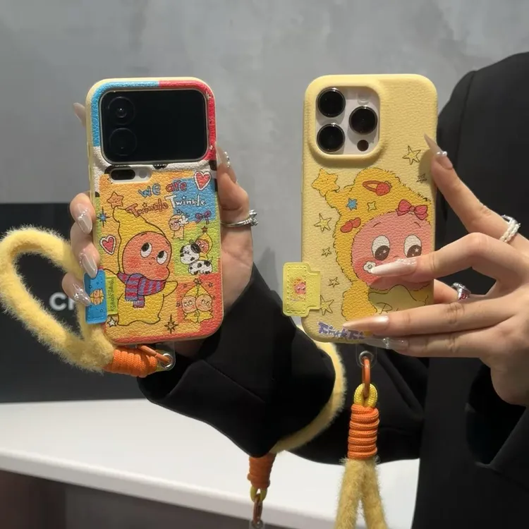 奥菲顿可爱星星人毛绒挂绳适用苹果17/16手机壳小米vivo华为oppo