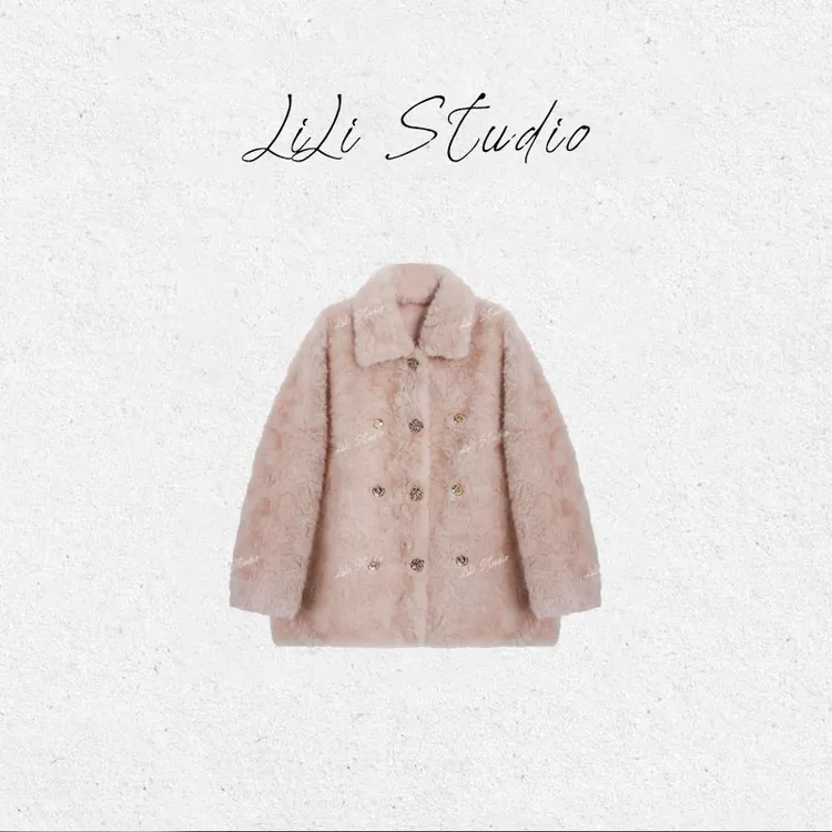 PCNY丨不理理「绒粉金属扣」暖奢温柔松弛精致感毛绒外套