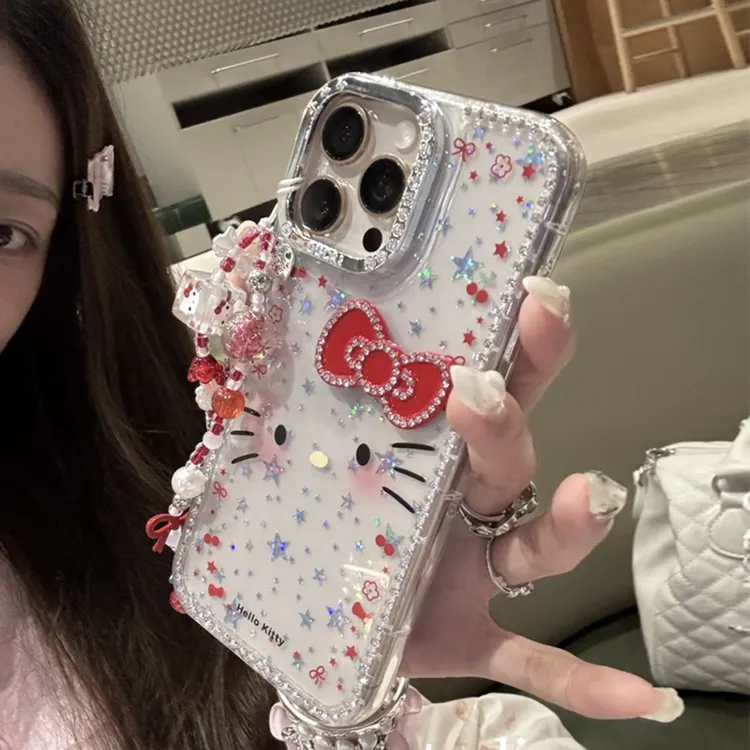 闪钻星星猫咪表情适用苹果13promax手机壳iPhone14/15/16硬12/11