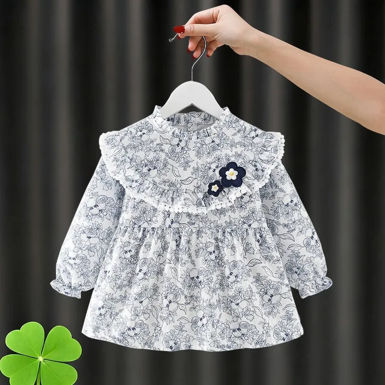 儿童罩衣宝宝吃饭围兜女孩公主裙式防水防脏围裙婴儿辅食反穿护衣