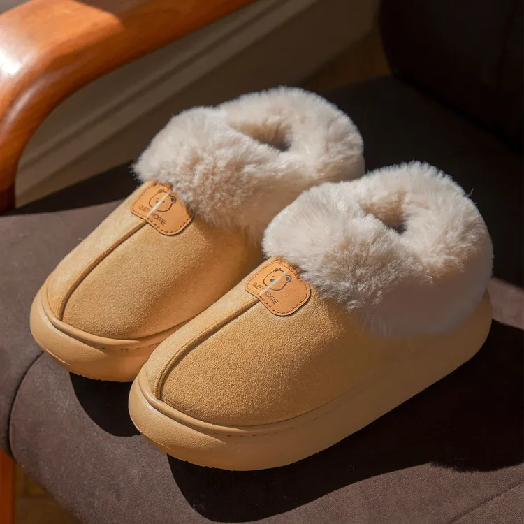 如沐丽户外居家时尚百搭防滑保暖秋冬季棉拖鞋女士2025新款爆款