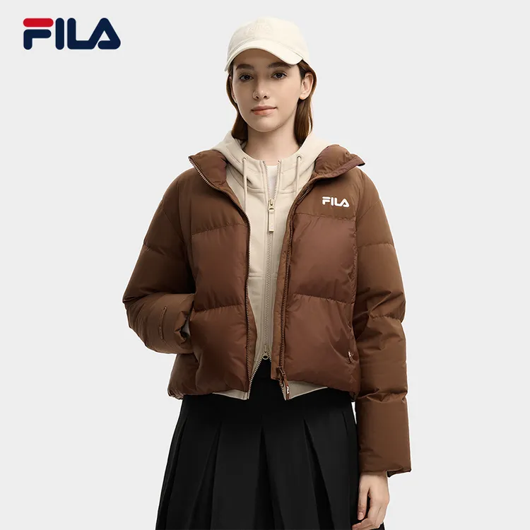 FILA斐乐女款休闲运动百搭舒适潮流舒适羽绒服F11W549902F