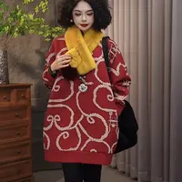 乔一【胭脂初雪】2025秋冬加厚卫衣复古宽松圆领长袖60153