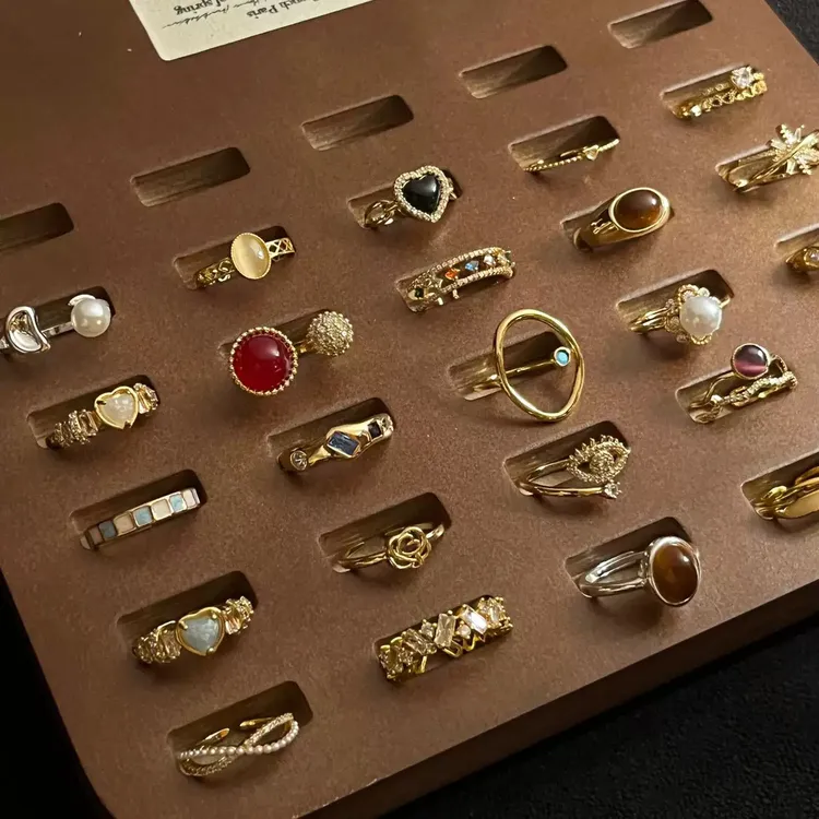 铜合金戒指 日韩其它指环配饰时尚饰品小众戒指手工复古百搭素圈