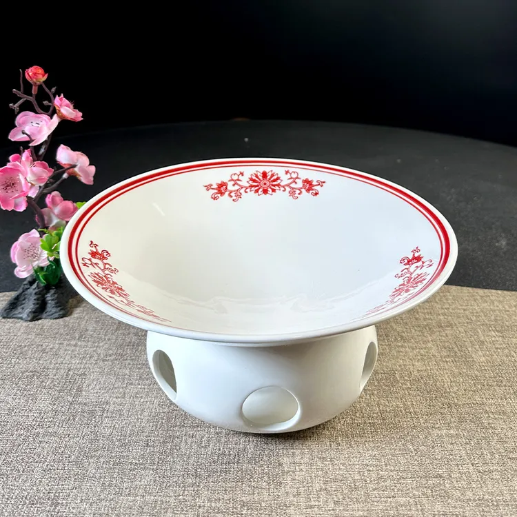 经典如意陶瓷创意喇叭碗加热保温明炉酒店商用家用盘子高档餐具
