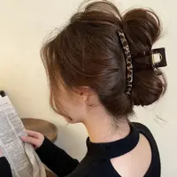 复古豹纹抓夹女高级感大号鲨鱼夹2025新款时髦百搭新娘抓夹365