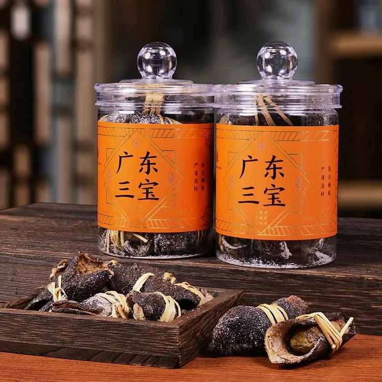 正宗陈皮三宝扎广东新会陈皮咸橄榄手工腌制陈皮三宝扎陈皮咸橄榄