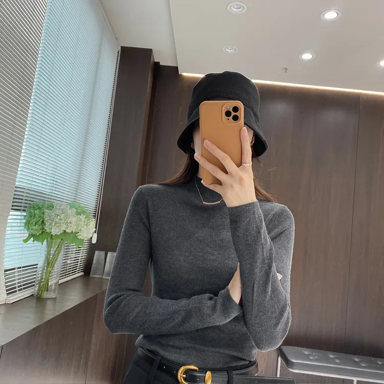 IMFLY金小金自制女装 针织衫DYW9853秋季气质打底衫长袖内搭上衣