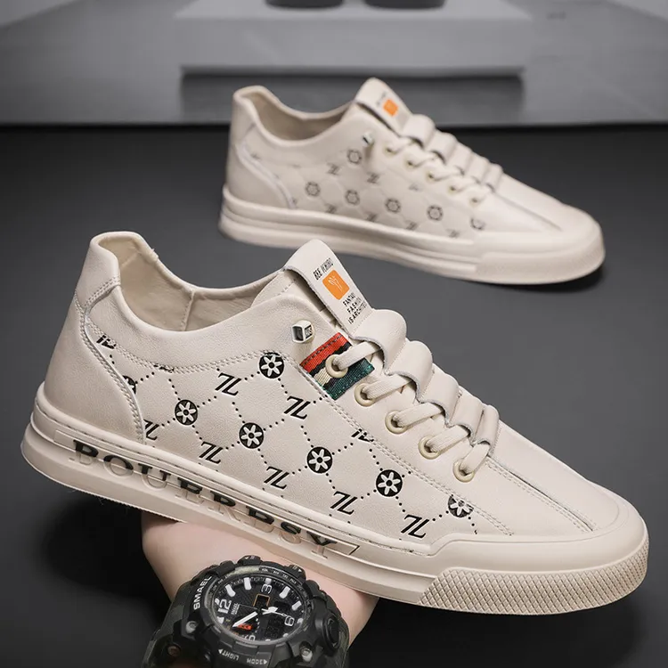 欧洲站男鞋秋冬四季西装板鞋潮鞋百搭轻奢真皮面休闲套脚懒人鞋子