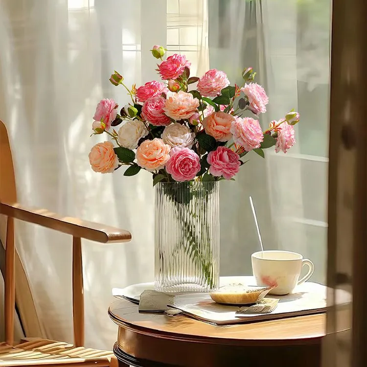 假花仿真花摆设逼真ins风花束轻奢高生卧室花绢花洋牡丹花