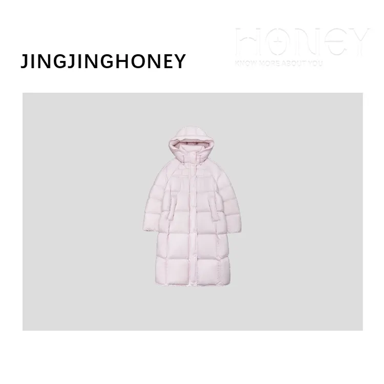 静静哈尼  【大暖炉长款羽绒服】90白鸭绒连帽宽松羽绒外套Y82525