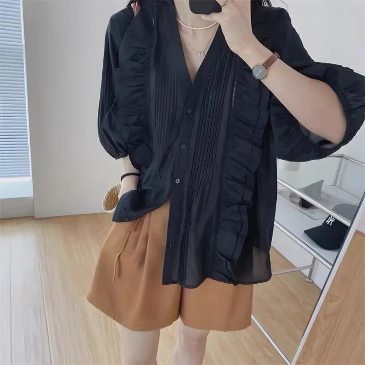 大码女装2025夏季新款时尚显瘦短裤韩版法式高级感宽松遮肉上衣