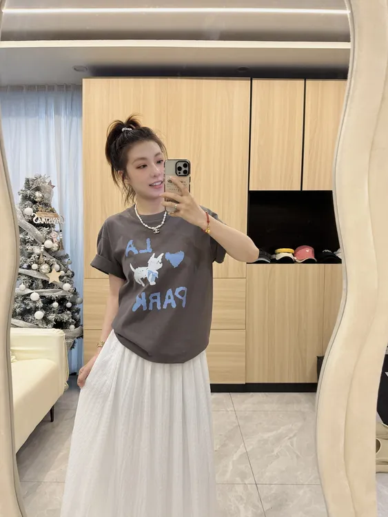 【韩系小猫】夏季ins宽松纯棉印花短袖t恤女2025新款女卡通百搭休闲