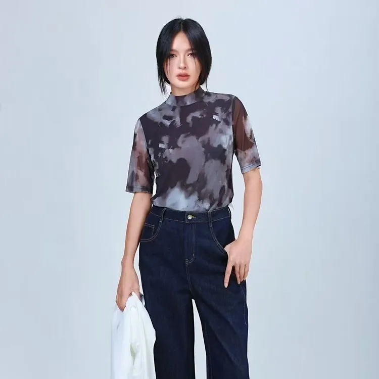 领姿Lingzi花色短袖小衫341049