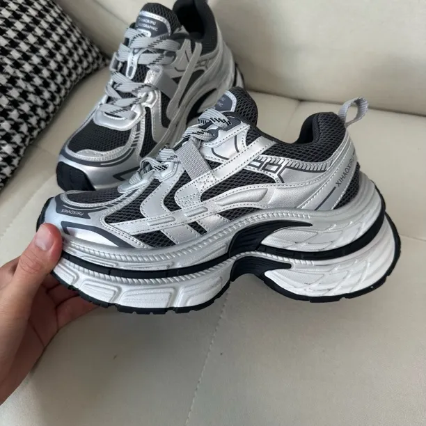 老张兄弟女生鞋铺26年早春新款时尚厚底百搭老爹鞋BY-TX18001