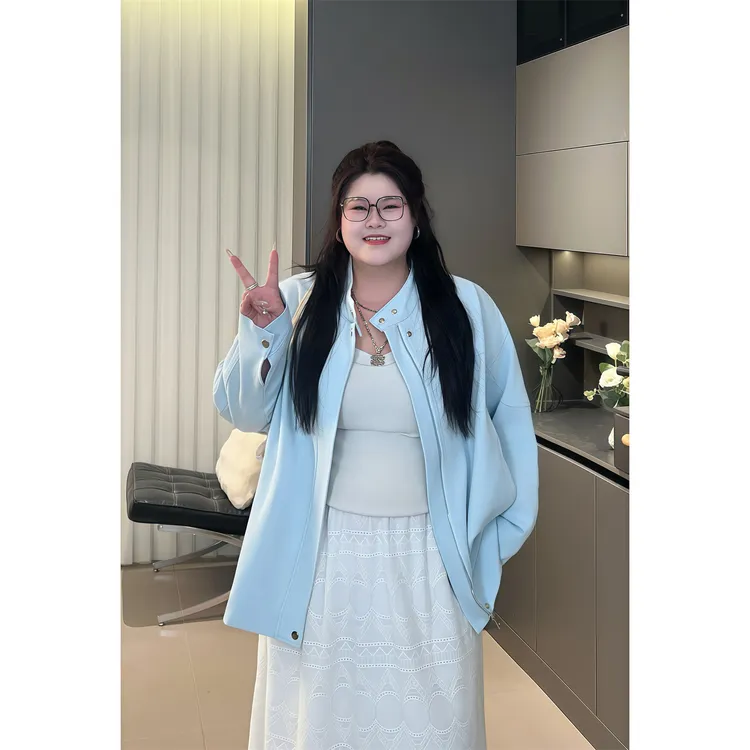 【断码捡漏】大码女装花契200斤韩风设计感糖果色牛仔外套15449-X