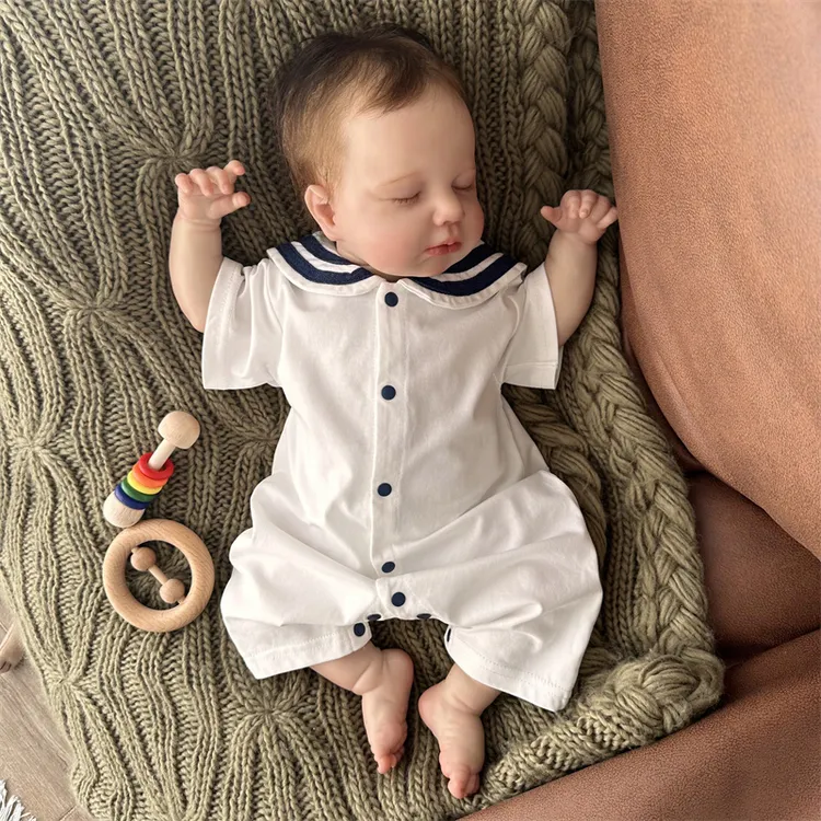 YEEHOO/英氏婴儿夏装薄款衣服新生儿男女宝宝海军风短袖连体衣夏
