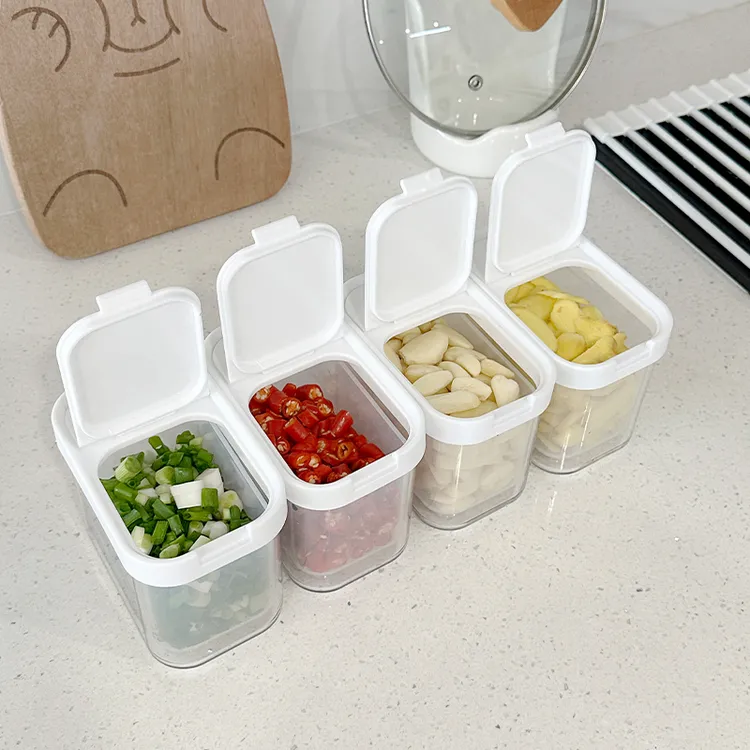 拾物造家葱姜蒜收纳盒冰箱专用香菜葱花备菜长方形水果食品保鲜盒