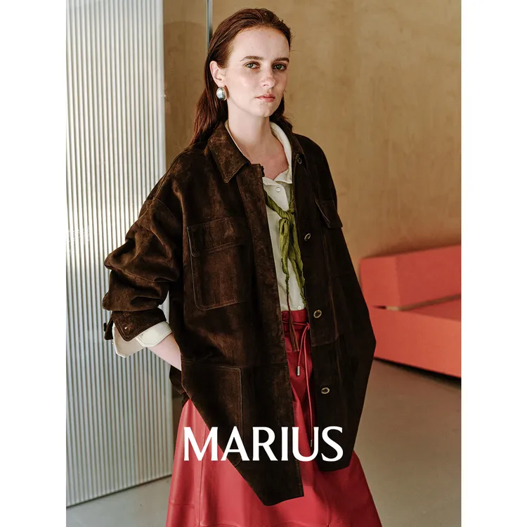 MARIUS | "森呼吸皮衣"埃塞俄比亚进口羊反绒摩登复古猎装皮夹克