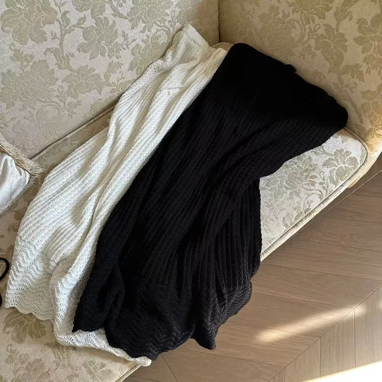 LA 灵动感 飘逸 镂空 钩花针织 半身裙   32061