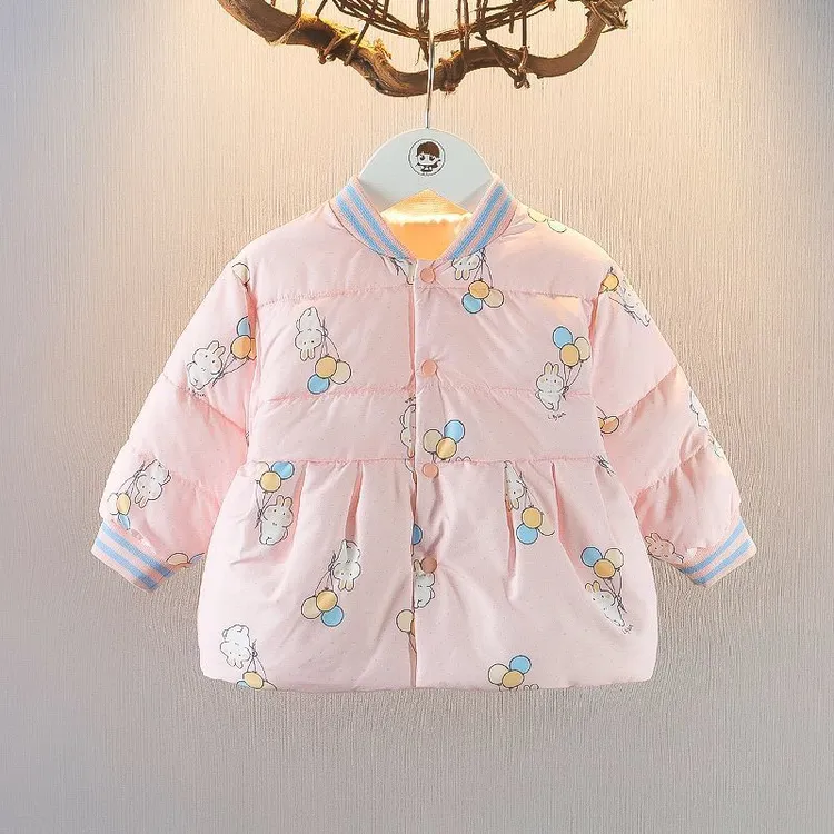 洋气女宝宝卡通小棉衣冬季女童轻薄夹棉棉袄上衣婴幼儿秋冬棉服潮