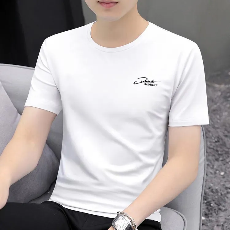 2025夏季新款高品质潮流短袖t恤透气宽松薄款内搭打底衫上衣男装