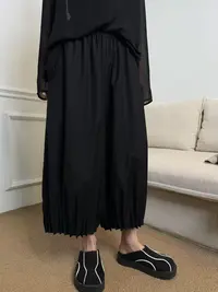 【灯笼裤】原创设计师款暗黑山本直筒八分灯笼裤百搭显瘦小众松紧腰