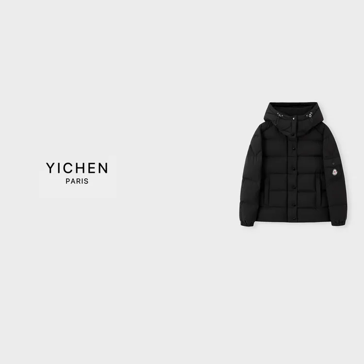 YC 哑光黑 maya 70周年连帽休闲羽绒服-4113