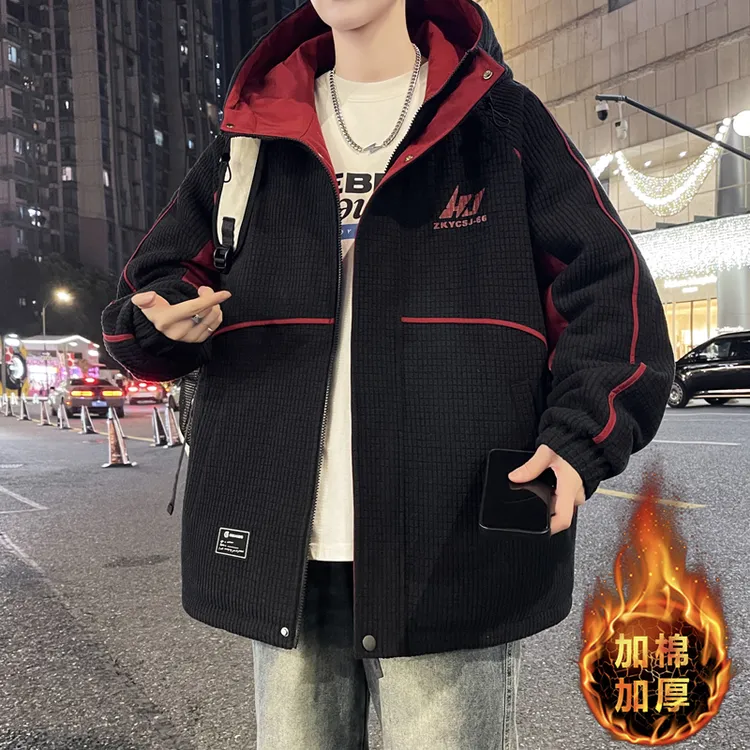 冬季青少年棉衣服男生韩版棉服潮流初高中学生保暖外套宽松棉袄子