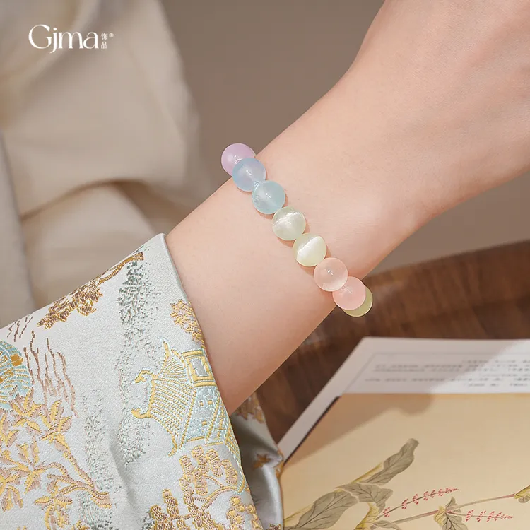 FM彩色串珠手链女多巴胺小清新百搭甜美学生闺蜜个性手饰高颜值