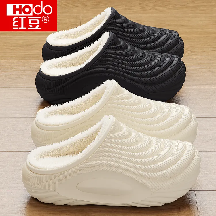 红豆棉拖鞋男款2025新款爆款秋冬季外穿防水加绒室内居家保暖拖鞋