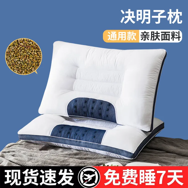 决明子枕头护颈椎深睡专用枕芯一对装家用不塌陷不变形双人荞麦枕