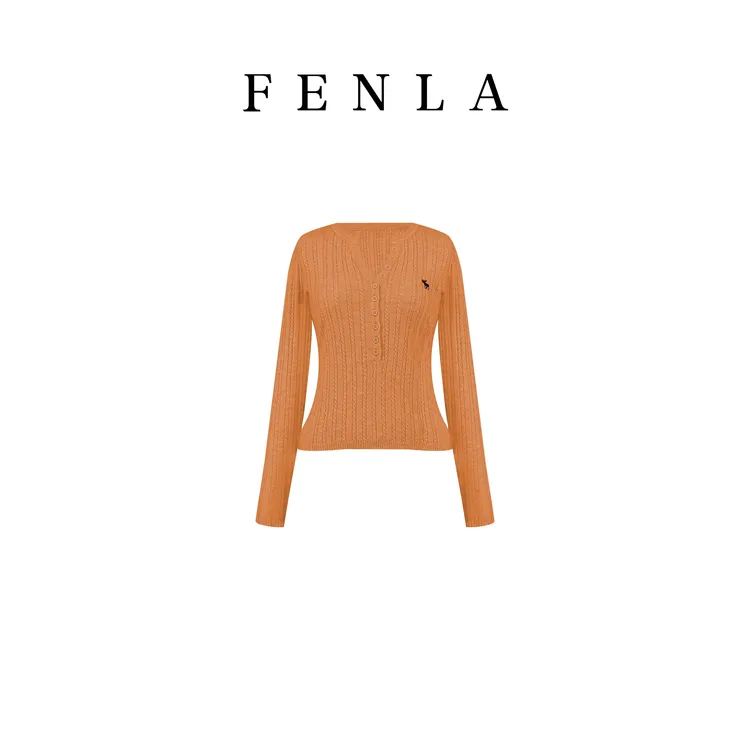 【惠姐私服】设计感复古美式毛针织衫修身高支冬季针织衫  85152