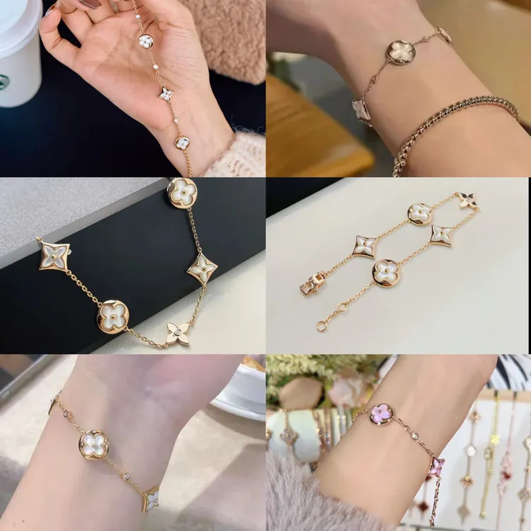 铜合金手链 合金手链 老花重工细节高顶手链四叶草轻奢时尚饰品