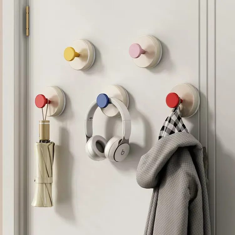 抢！【④個裝】！吸盘玄关挂钩强力承重粘胶免打孔入户门口放钥匙置物