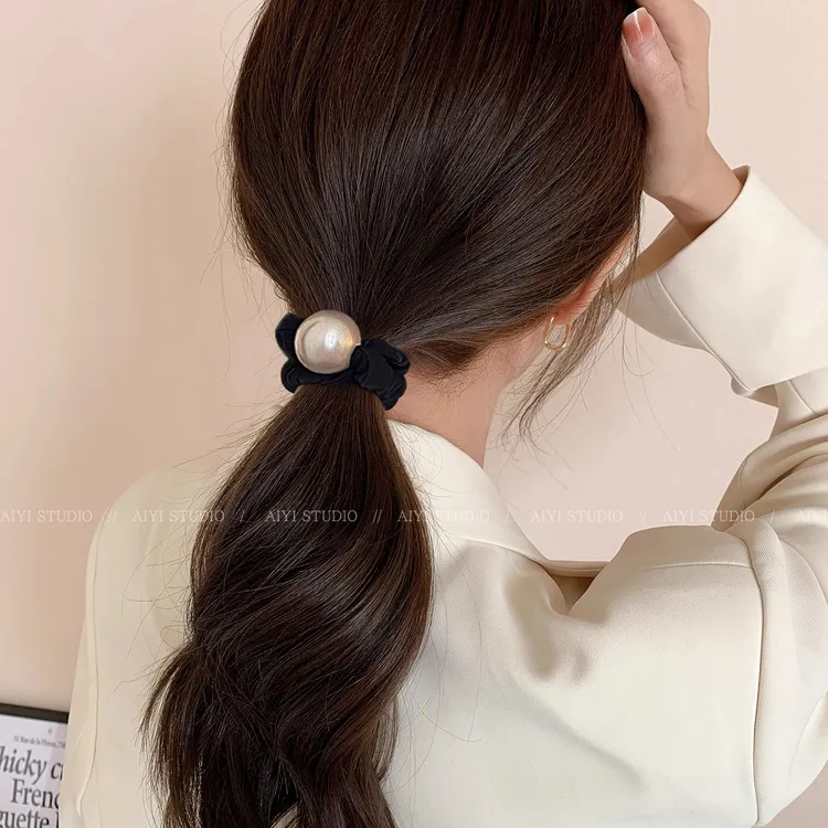 法式简约~高级感珍珠发圈头绳女高弹力皮筋扎头头饰皮套头圈发绳