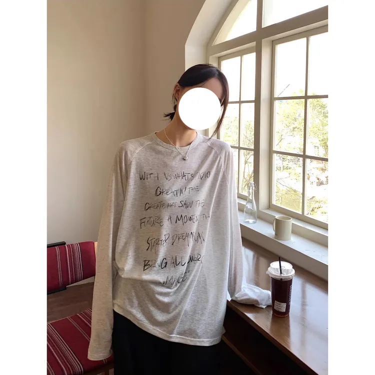 「芝士奶芙」夏天防晒罩衫莱赛尔天丝t恤女慵懒风长袖上衣春夏新款