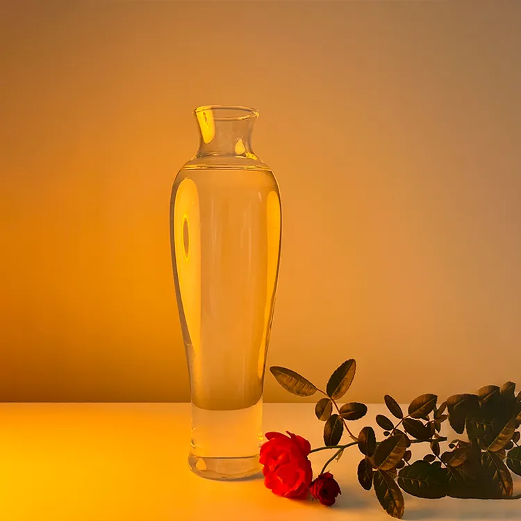 日式花瓶透明玻璃禅意空间中式新中式小口径小号水培器皿台面插花