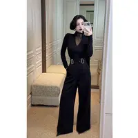 LYXJ【暗黑天鹅湖】秋冬时尚气质黑色修身长袖针织打底12850