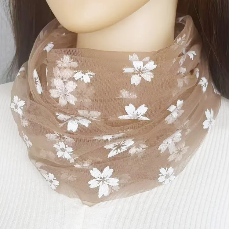 网红仙女糖果色网纱防晒护颈秋冬套头围脖薄款脖子套遮颈纹百搭夏