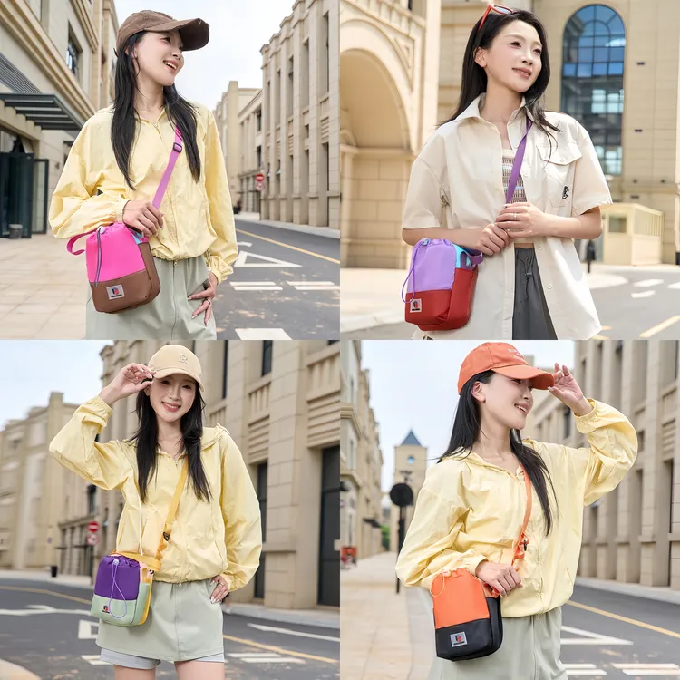 防水单肩拉链水壶包暗袋韩版拉链斜挎包运动小包包丁达尔风