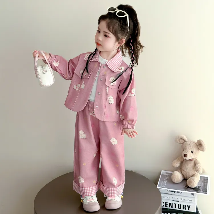 女童休闲套装2025新款儿童春秋装时髦潮款女宝秋季洋气工装两件套
