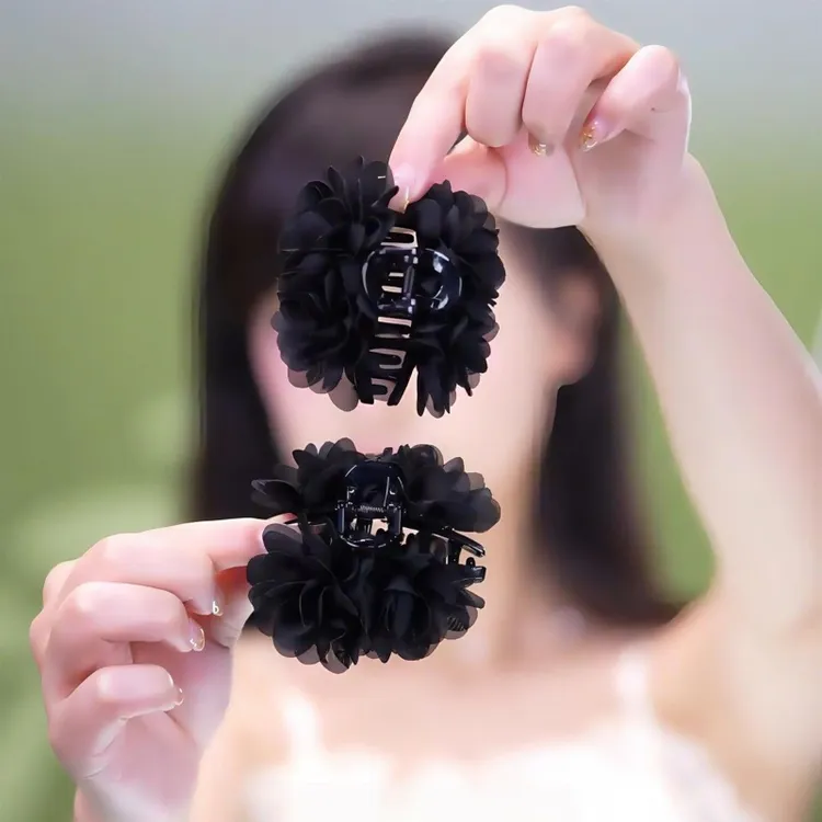 玫瑰花朵小抓夹女2025新款发夹前额刘海夹公主头发卡侧边夹子头饰