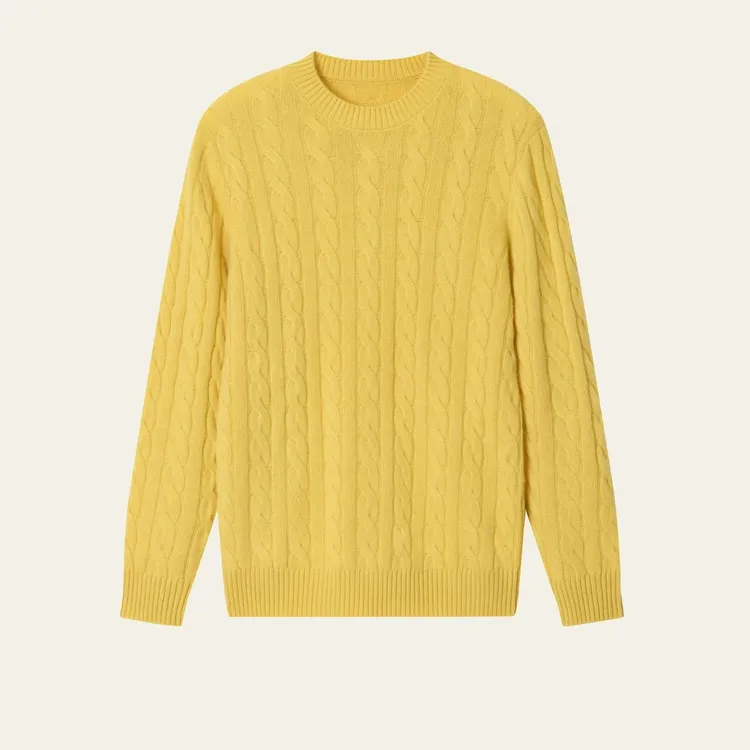 老钱风冬季纯色百搭圆领绞花针织韩版半高领保暖毛衣男士打底衫