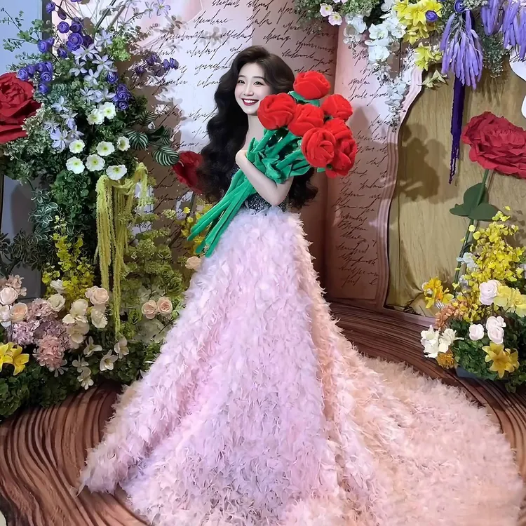 接亲游戏道具一路生花超大红玫瑰花结婚求婚表白道具装饰巨大花束