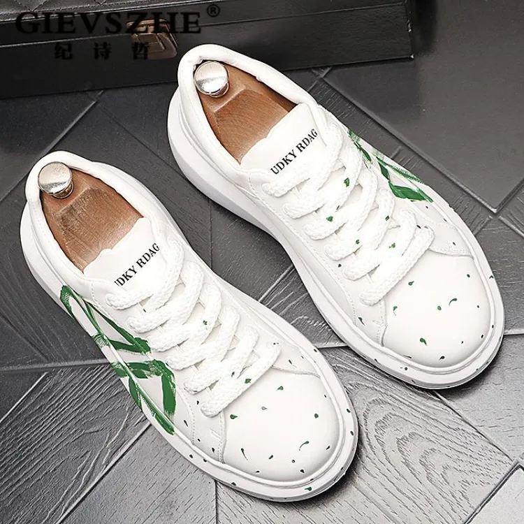 纪诗哲厚底小白鞋男款超火鞋男夏季透气潮牌女夏季厚底增高小白鞋