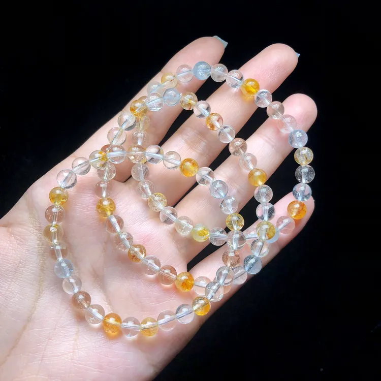 柠檬海盐气泡水手串-多样性发一件-约6mm-V05274-K（商城）